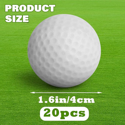 Hxezoc Mini Golf Stress Balls 20 Packs Golf Ball Foam Sports Balls Small Squeeze Anxiety Bulk Toy Ball for Kids Golf Ball Birthday Party, School Carnival Party Supplies