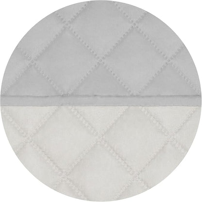 PureFit Reversible Quilted Sofa Cover, Water Resistant Slipcover Furniture Protector, Washable Couch Cover with Non Slip Foam and Elastic Straps for Kids, Pets (Sofa,Light Gray/Ivory) Large