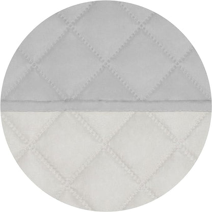 PureFit Reversible Quilted Sofa Cover, Water Resistant Slipcover Furniture Protector, Washable Couch Cover with Non Slip and Elastic Straps for Kids, Pets (Chair, Light Gray/Ivory)