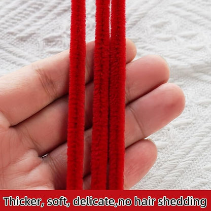 Qirimoi Red Pipe Cleaners Craft Pipe Cleaners Bulk Pipecleaners Crafts Supplies，200Pcs Red