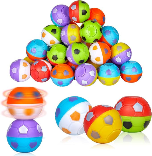 24 Pack Party Favors for Kids 8-12 4-8 Mini Soccer Ball Fidget Spinners Bulk, Valentines Day Gifts for Kids Classroom Goodie Bag Stuffers, Soccer Fidget Toys for Kids Classroom Prize Birthday Gifts