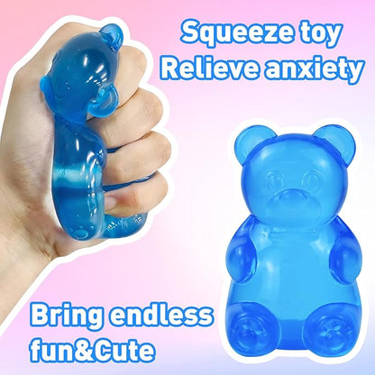 Stress Bear Taba Squishy Balls,Bear Toy Taba Squishy Toys for Kids Stress Relief Squeeze Balls for Birthday Gifts Party Favors-Blue