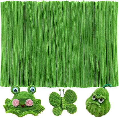 IOOLEEM 200pcs Dark Green Pipe Cleaners, Glitter Chenille Stems, Pipe Cleaners for Crafts, Pipe Cleaner Crafts, Art and Craft Supplies, Christmas Pipe Cleaners.