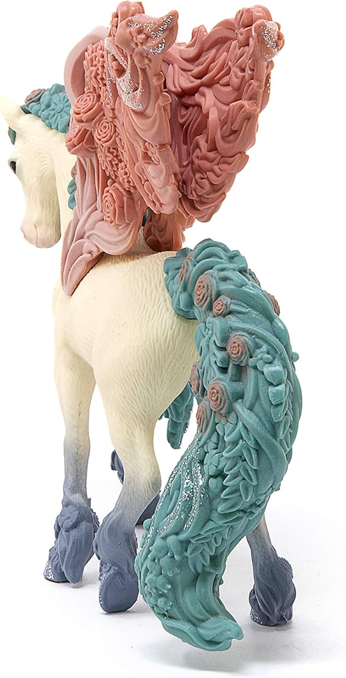Schleich Bayala Majestic Sparkle Flower Pegasus - Magical Toy Figurine for Kids Ages 5-12, Glittery Detail, Part of BAYALA Theme World for Girls and Boys, Gift for Kids Ages 5+