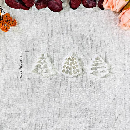 Xaekicr Christmas Tree Polymer Clay Cutters – 3 Style Clay Cutters for Holiday Earrings, Christmas Clay Tools for Polymer Clay Jewelry and Crafts
