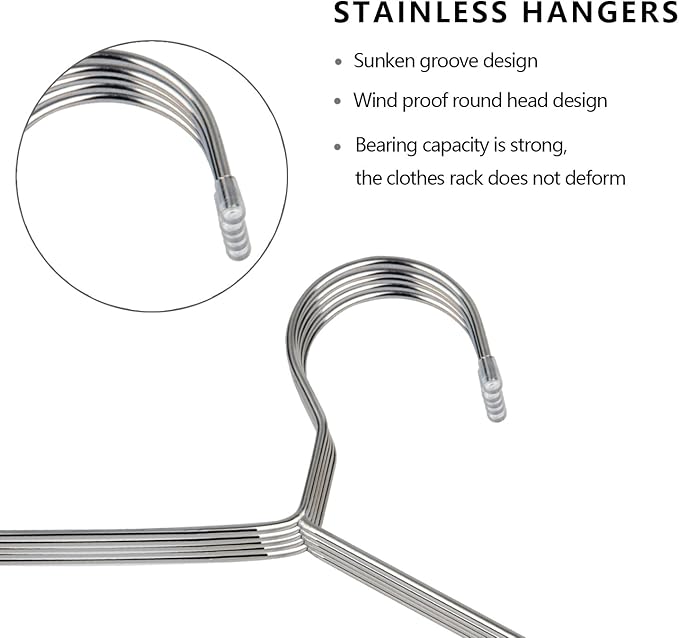Fayleeko Wire Coat Hangers 40 Pack Strong Heavy Duty Stainless Steel Metal Ultra Thin Space Saving Clothes Hangers 16.5 Inch