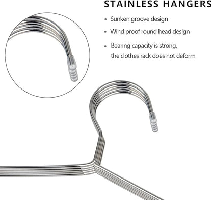 Fayleeko Wire Coat Hangers 40 Pack Strong Heavy Duty Stainless Steel Metal Ultra Thin Space Saving Clothes Hangers 16.5 Inch