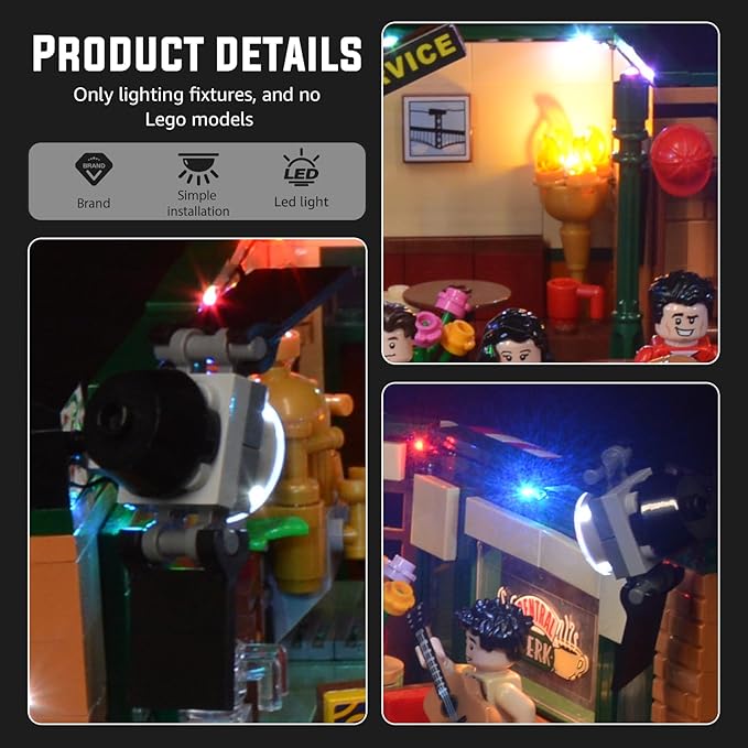Nitemode LED Light Kit Compatible with Lego Friends The Television Series Central Perk 21319, Upgraded Brightness Adjustable Lighting Accessories(No Model)