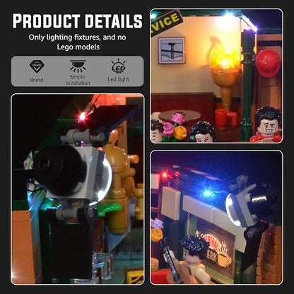 Nitemode LED Light Kit Compatible with Lego Friends The Television Series Central Perk 21319, Upgraded Brightness Adjustable Lighting Accessories(No Model)