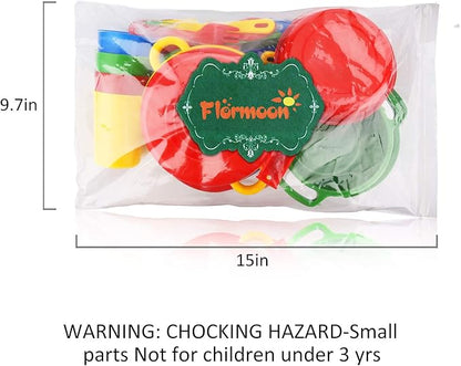 Flormoon Play Dishes Set - 27pcs Durable Pretend Play Cooking Toys - Super Sturdy, BPA Free, Food Safe, Phthalate Free - Kid Dishes Kitchen Toys for Boys and Girls 2+ Years