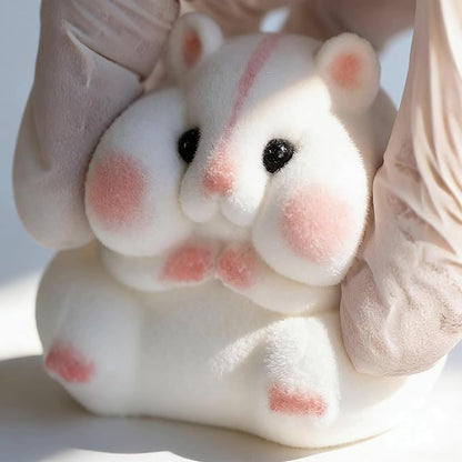Handmade Taba Squishy Hamster Toy, Cute Squishy Hamster Fidget Toy, Realistic Hamster Toy, Soft Silicone Mochi Furry Toy, Stress Relief Gift for Adults & Kids, Sensory Anxiety Plushie (White)