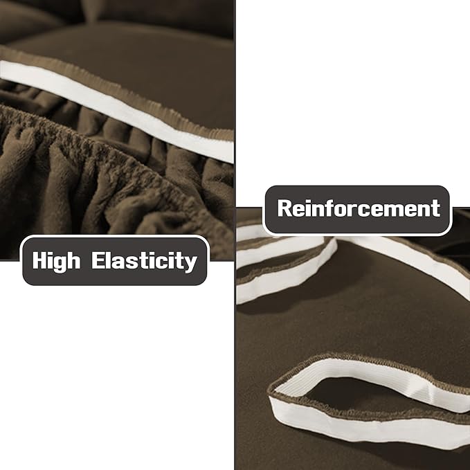 NORTHERN BROTHERS Stretchy Recliner Chair Covers, Velvet Recliner Covers, Lazy Boy Chair Cover (Dark Brown, 3 Seat)