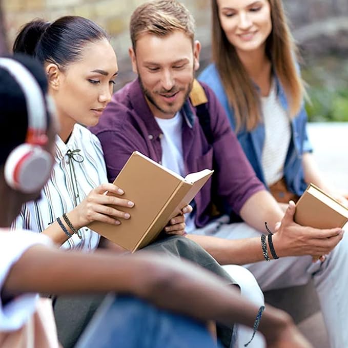 12 pcs Braided Friendship Bracelets for Teen Boys Woven Paracord Bracelets Set Valentines Exchange Gifts Easter Basket Fillers for Teen Teenager Birthday Christmas Party Favors