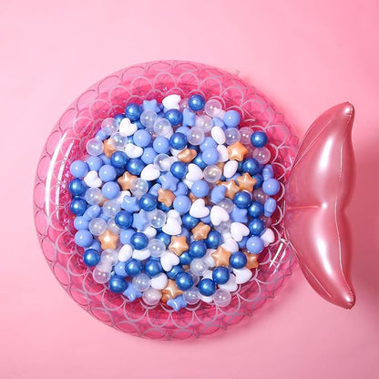 GOGOSO Shape Ball Pits Balls, Star Heart Plastic Play Balls for Toddlers Kids Children, DIY Giant Friendship Bracelet Banner