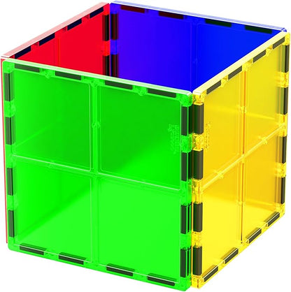 PicassoTiles Magnetic Building Block Large Square Shape Magnet Tiles Construction Toy STEM Learning Kit Educational Playset Playboard Pretend Play Stacking Blocks Child Brain Development PTE09