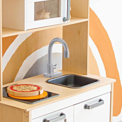 ERINGOGO 2pcs Kitchen Sink Faucet Kids Toy Replacement for Pretend Play Sinks with Running Water Faucet Toy Dishwasher Toys Play Kitchen Accessories Grey