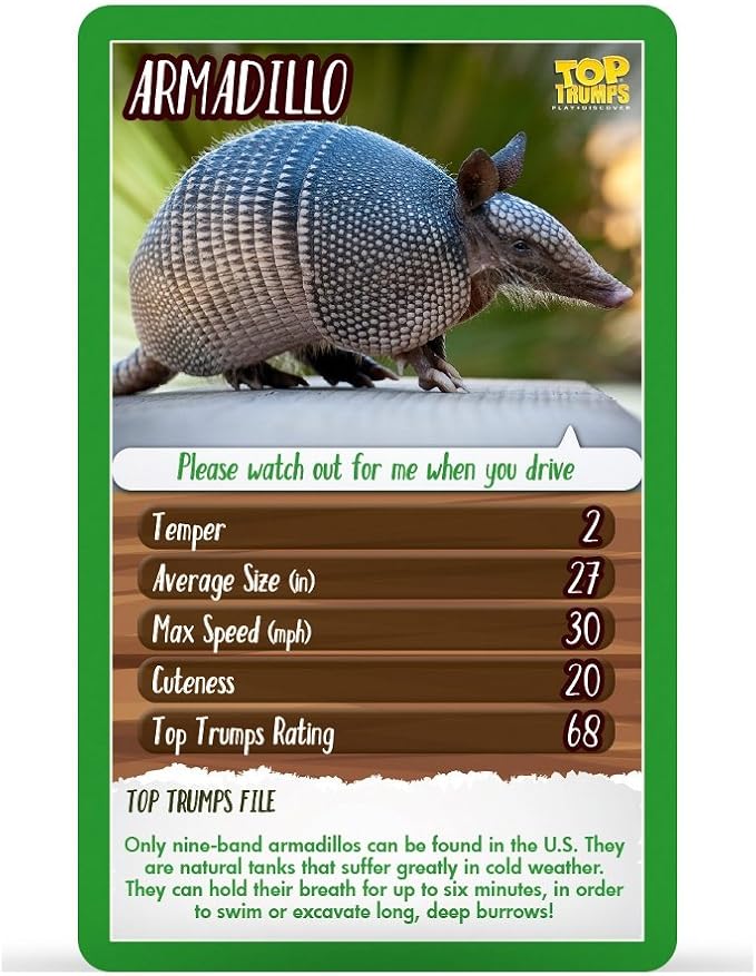 Top Trumps North American Wildlife Classics Card Game, Learn about the Armadillo, Badger, Orca and Beaver in this educational pack, gift and toy for boys and girls aged 6 plus