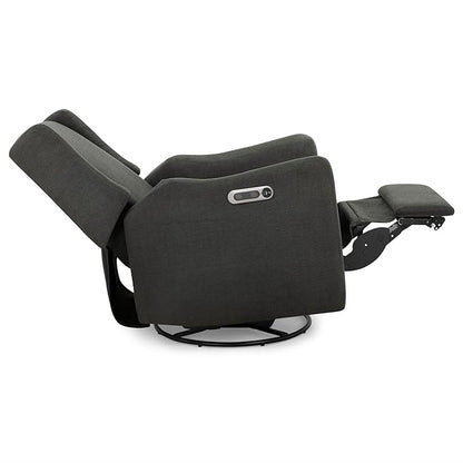 Delta Children Mercer Electronic Power Recliner and Swivel Glider with USB and Type-C Ports in LiveSmart Performance Fabric - Water Repellent & Stain Resistant, Dark Grey