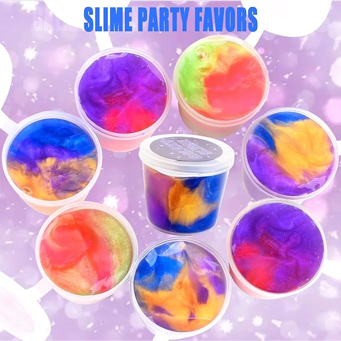 Kids Party Favors Slime Putty, 16 Pack Galaxy Slime Bulk, Slime Kit for Girls & Boys 10-12, Valentine's Day Gifts, Birthday Gifts, Easter Basket Stuffers for Kids