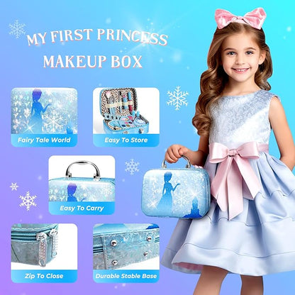 INNOCHEER Kids Makeup Kit for Girl Toys, Frozen Makeup Set for Girls, Real Washable Makeup Kit for Girls, Birthday Christmas Princess Gifts for Girls Kids Toddlers Age 3 4 5 6 7 8 9 10 11 12 Year Old