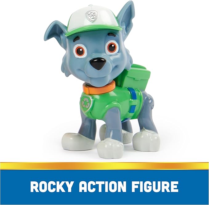 Paw Patrol, Rocky’s Recycle Truck, Toy Truck with Collectible Action Figure, Sustainably Minded Kids Toys for Boys & Girls Ages 3 and Up