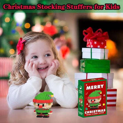 Christmas Elf Building Blocks Set Compatible with Lego Advent Calendar 2024 Stacking New Toys Holiday Present Box New Year Xmas Gifts for Kids for Boys & Girls and Adults