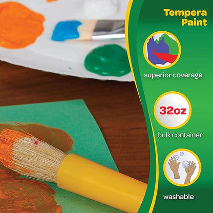 Crayola Washable Tempera Paint For Kids, Red Paint, Classroom Supplies, Non Toxic, 32 Oz Squeeze Bottle