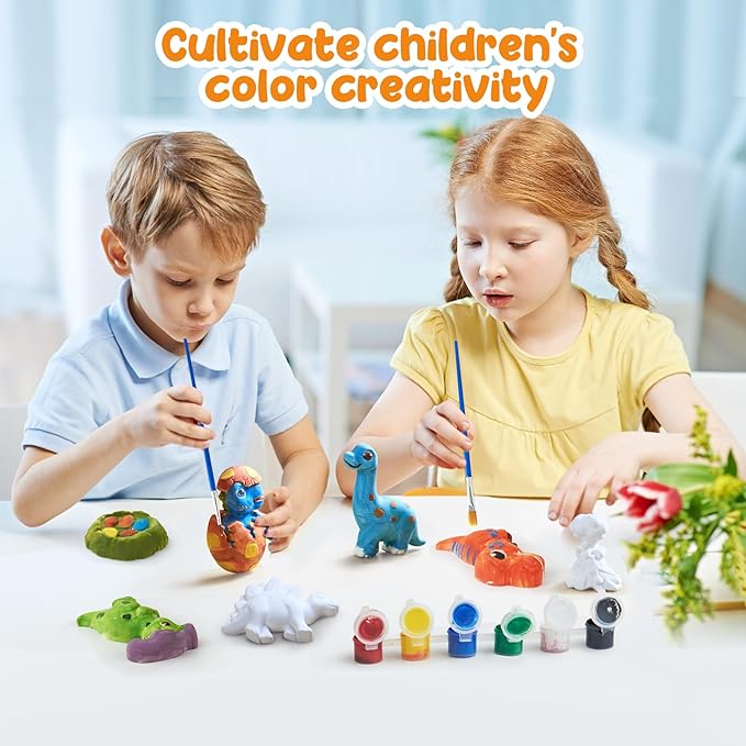 stochastic box Kids Crafts Set,Ceramic Painting Kit,Paint Your Own DIY Ceramic Figurines,Painting Kit DIY Toys Kids