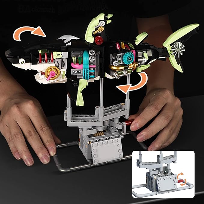 Mechanical Sharks Building Blocks Set for Boys & Adults - 747 Pieces Sea Animals Building Block Kit Toy, Ocean Animals Toys for Kids Teens Adults Boys Age 8-14 12-16