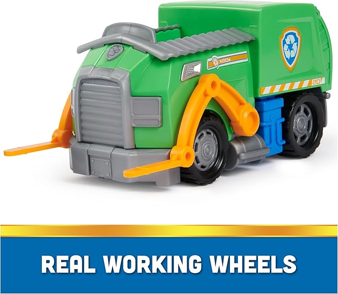 Paw Patrol, Rocky’s Recycle Truck, Toy Truck with Collectible Action Figure, Sustainably Minded Kids Toys for Boys & Girls Ages 3 and Up