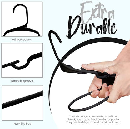 Utopia Home 60 Pack Kids Hangers - 11.5 Inch Plastic Baby Hangers for Closet - Childrens Hangers for Clothes & Infant Hangers for Closet - Ideal for Everyday Standard Use (Black)
