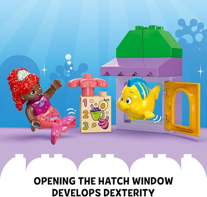 LEGO DUPLO Disney Ariel and Flounder’s Café Stand The Little Mermaid Toy, Educational Toy, Kids Play Food and Fruit, Kids Learning Toy, Building Set for Preschool Kids Ages 2 and Up, 10420