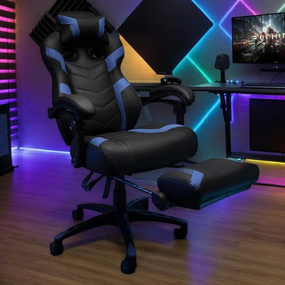 Gaming Chair High Back Ergonomic Racing Computer Desk with Comfortable Lumbar Support and Headrest Girl Gamer Height Adjustable