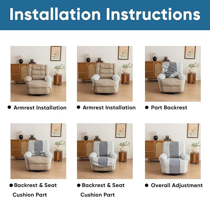 Lavish Cover Jacquard Recliner Chair Cover, Stretch Recliner Slipcover, Lazy Boy Recliner Sofa Protector, Furniture Cover for Pets and Scratches(Recliner,Green+LightGrey)