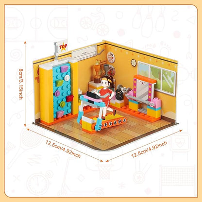 Friends House Building Block Sets, Girls Gym Fitness Room Friendship Playhouse Apartment Bricks Kit Birthday Roleplay Gifts for Old Kids 6+ 6-12 8-12