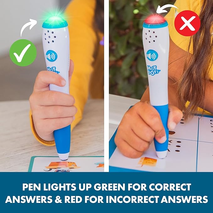 Educational Insights Hot Dots Light-Up Interactive Pen, Set of 6 Pens, Interactive Learning, Compatible with Any Hot Dots Set (Workbooks Not Included)