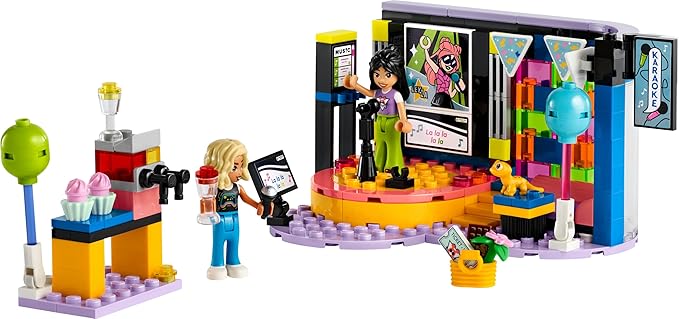 LEGO Friends Karaoke Musical Toy for Girls and Boys Who Love Singing Dolls Set with Liann and Nova Figures and Gecko 42610