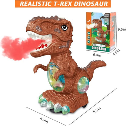 Dinosaur Toys for Kids 3-4 Year Old Boy,Roar Music and Lights Toddler Toy for Boys Girls,Moving Dino Baby Toy with Mist Spray & 1 Wheel,Electric Dinosaur Toy for Kids 3-5 Christmas Birthday Gifts