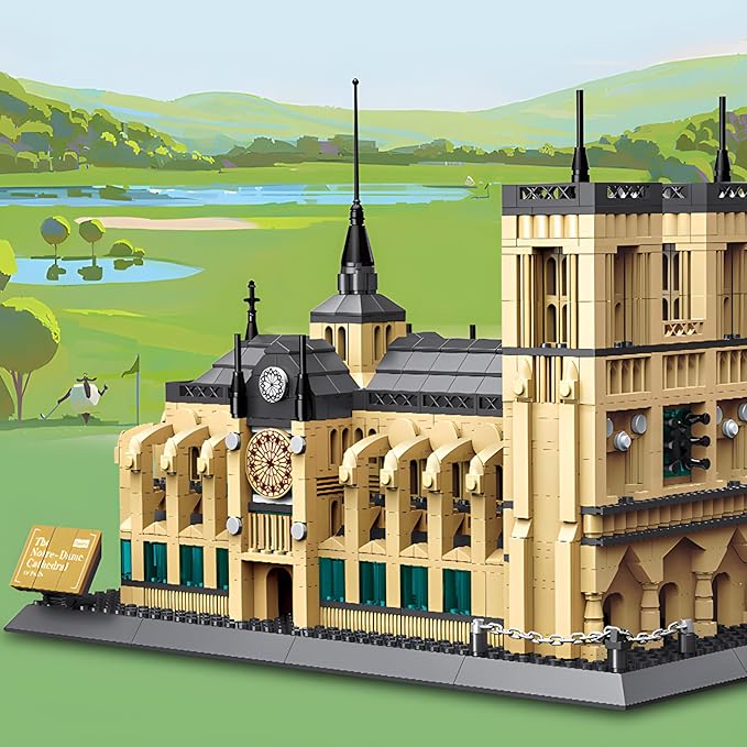 Notre-Dame de Paris Cathedral World Famous Architectural Model Building Blocks Set 1382 Pieces Puzzle Toys Gifts for Kid and Adult