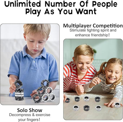 3Pcs Magnetic Rings Fidget Toys for Teens, Adults&Kids|Fidget Pack Under 10 Dollars|ADHD Fidget Toy Pack for Anxiety Relief,Coolest Gifts for Teen Boys,Birthday Gifts for 8 9 10 11+ Year Old Boy&Girl