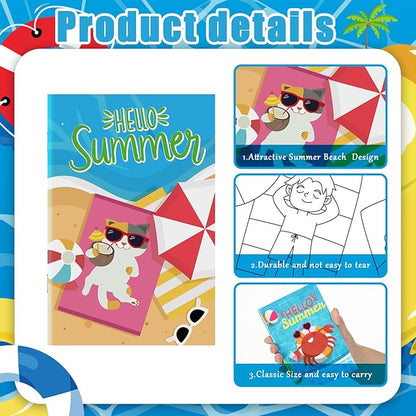Estune 40 Pcs Coloring Books Summer Beach Party Favor for Kids Coloring Book Set Mini Small Coloring Books Goodie Bag Stuffers Gift Classroom Home