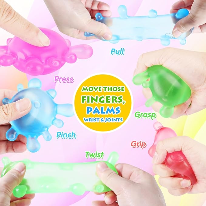 Fidget Toys Stress Balls for Kids, Splat-Tastic Squishy Toy, Stress Splat Toy, Squishies Anxiety Stress Relief, Ice Squishy Stress Cube Malt Sugar Balls, Sensory Ball for Kids with Autism