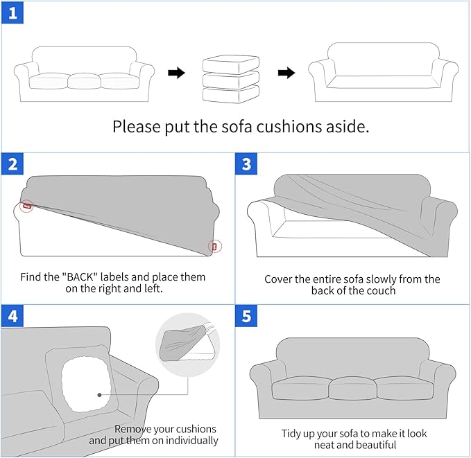 MAXIJIN 4 Piece Couch Covers for 3 Cushion Couch Super Stretch Non Slip Couch Cover for Dogs Pet Friendly Elastic Jacquard Furniture Protector Sofa Slipcovers (Sofa, Wine Red)