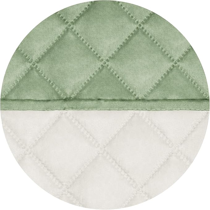 PureFit Reversible Quilted Sofa Cover, Water Resistant Slipcover Furniture Protector, Washable Couch Cover with Non Slip and Elastic Straps for Kids, Dogs (Oversized Chair, Sage Green/Ivory)