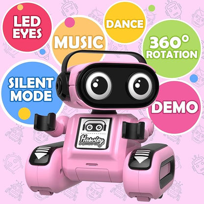 Robot Toys for Girls, Rechargeable Remote Control Toys for Girls 5-7, Kids Toy Robots with Auto-Demo, Recording, Repeat, Flexible Head & Arms, Dance, Music, Gift Ideas for Birthday Xmas – Pink