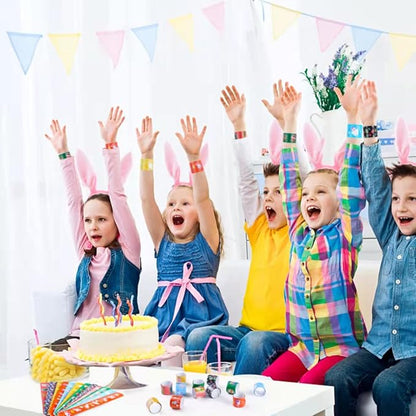 48pcs Easter Slap Bracelets Easter Egg Bunny Snap Bracelet Party Favor Toys for Kids Easter Basket Stuffers Egg Filler Classroom