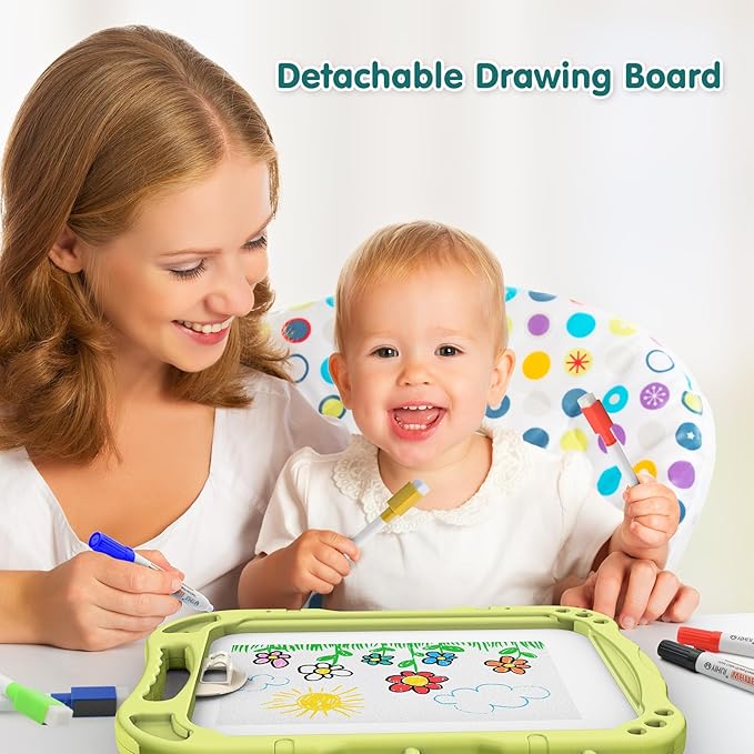 Kids Art Easel, Adjustable Drawing White Board & Chalk Board, Toddler Standing Easel with Painting Accessories, Gift for Girls Boy (Green)