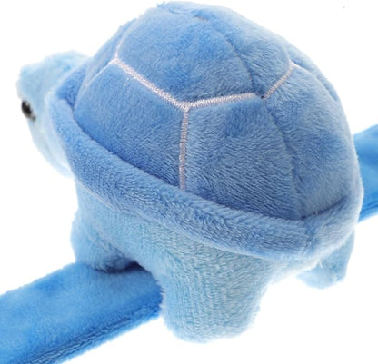 Gadpiparty Animal Slap Bracelets Turtle Snap Bands Stuffed Animals Huggers Plush Hug Slap Wristband Animal Slap for Kids Party Favors Supplies Sky-Blue