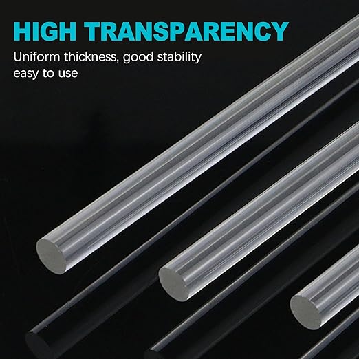 ZukoCert 4 Pcs Acrylic Rods, Clear Acrylic Sticks for DIY Crafts, 6.3 x 0.5 Inch Polymer Clay Roller Tools for Sculpting, Rolling, Crafting, Art Projects