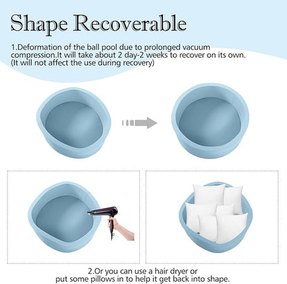 SHJADE Foam Ball Pit for Toddlers, 35.4"x 11.8" Kids Ball Pit, Soft Round Baby Ball Pool, Ideal Gift for Girls and Boys, Indoor and Outdoor Game(Blue, NO Balls)